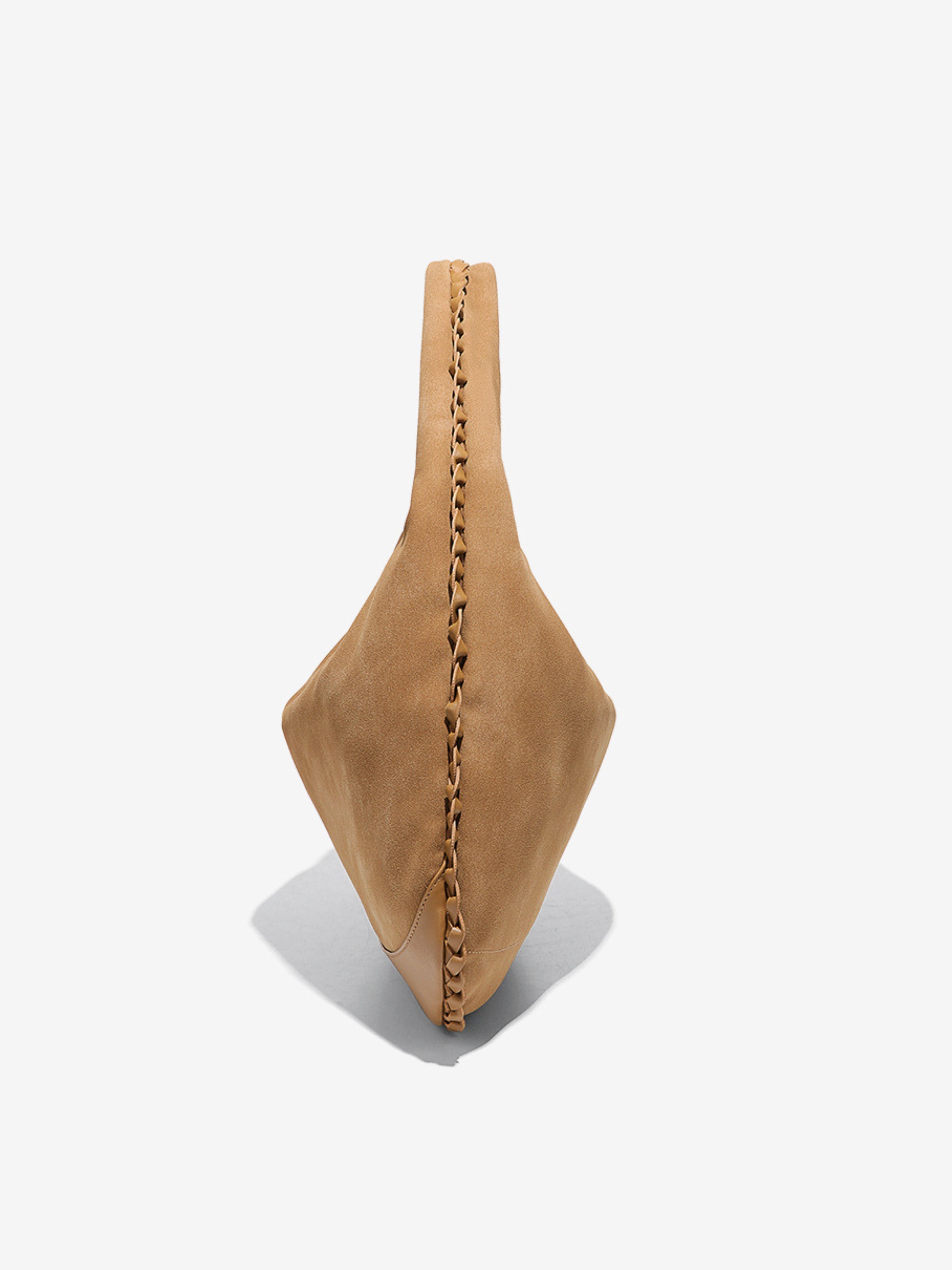 Rivora | Vegan Suede and Leather Crescent Hobo Bag Luxury Large Shoulder Bag for Women