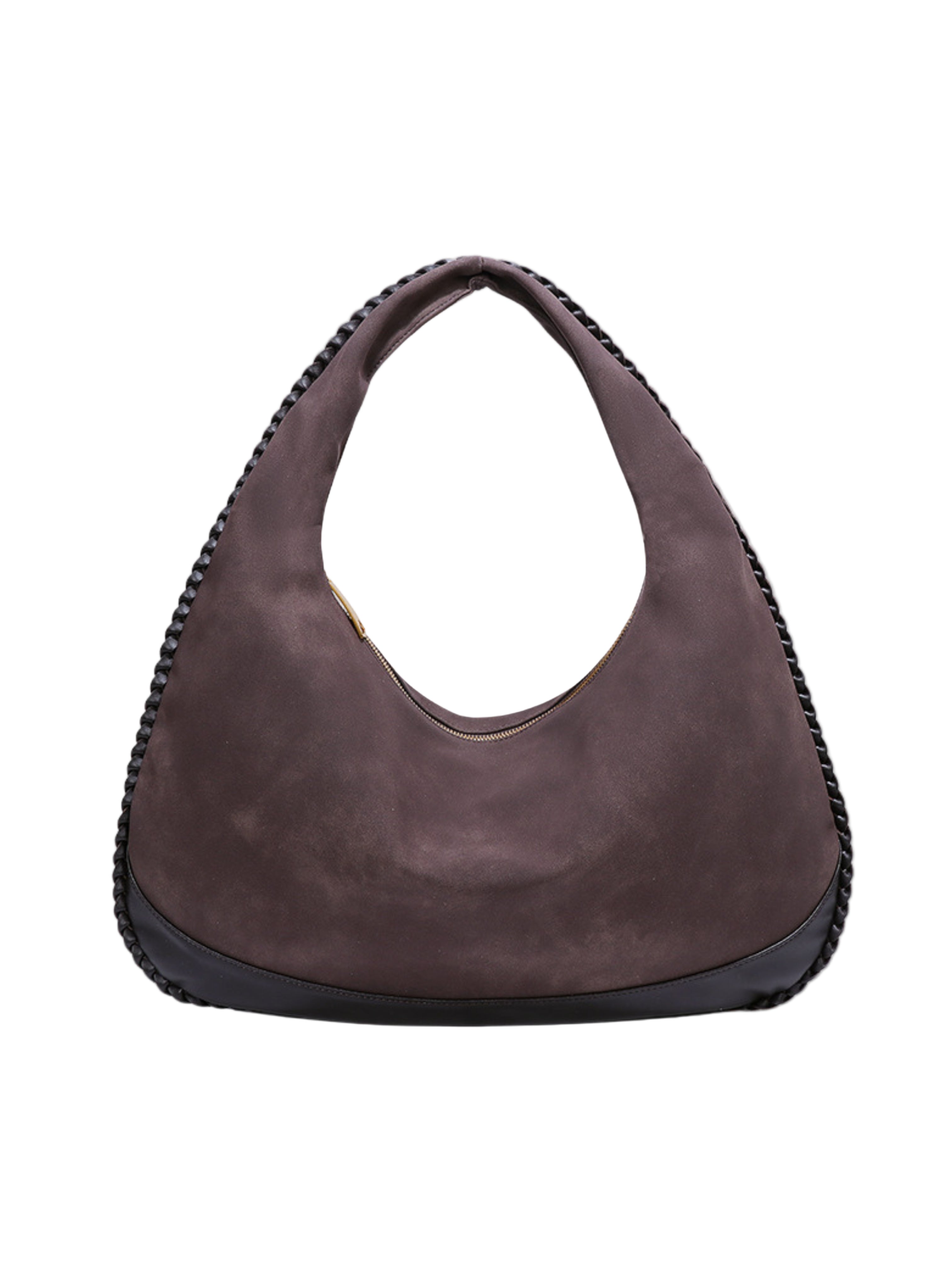 Rivora | Vegan Suede and Leather Crescent Hobo Bag Luxury Large Shoulder Bag for Women