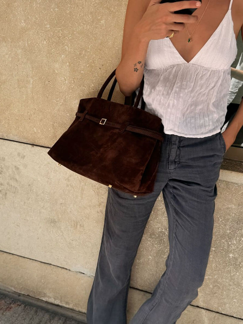 Rivora | Brown Faux Leather Handbag Chic & Sophisticated