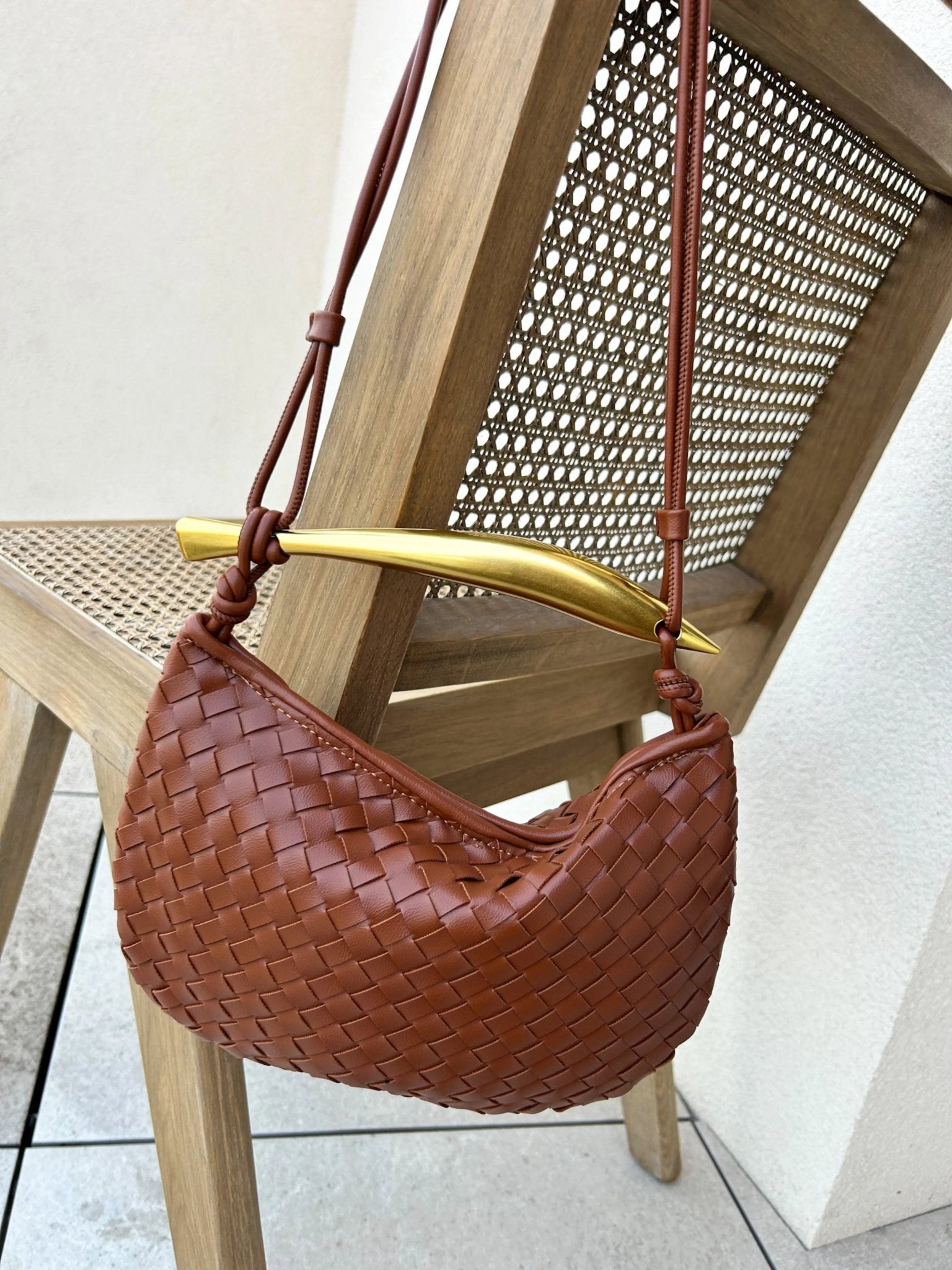 Rivora | Woven Handbag Sculptural Handle Designer-Inspired Bag