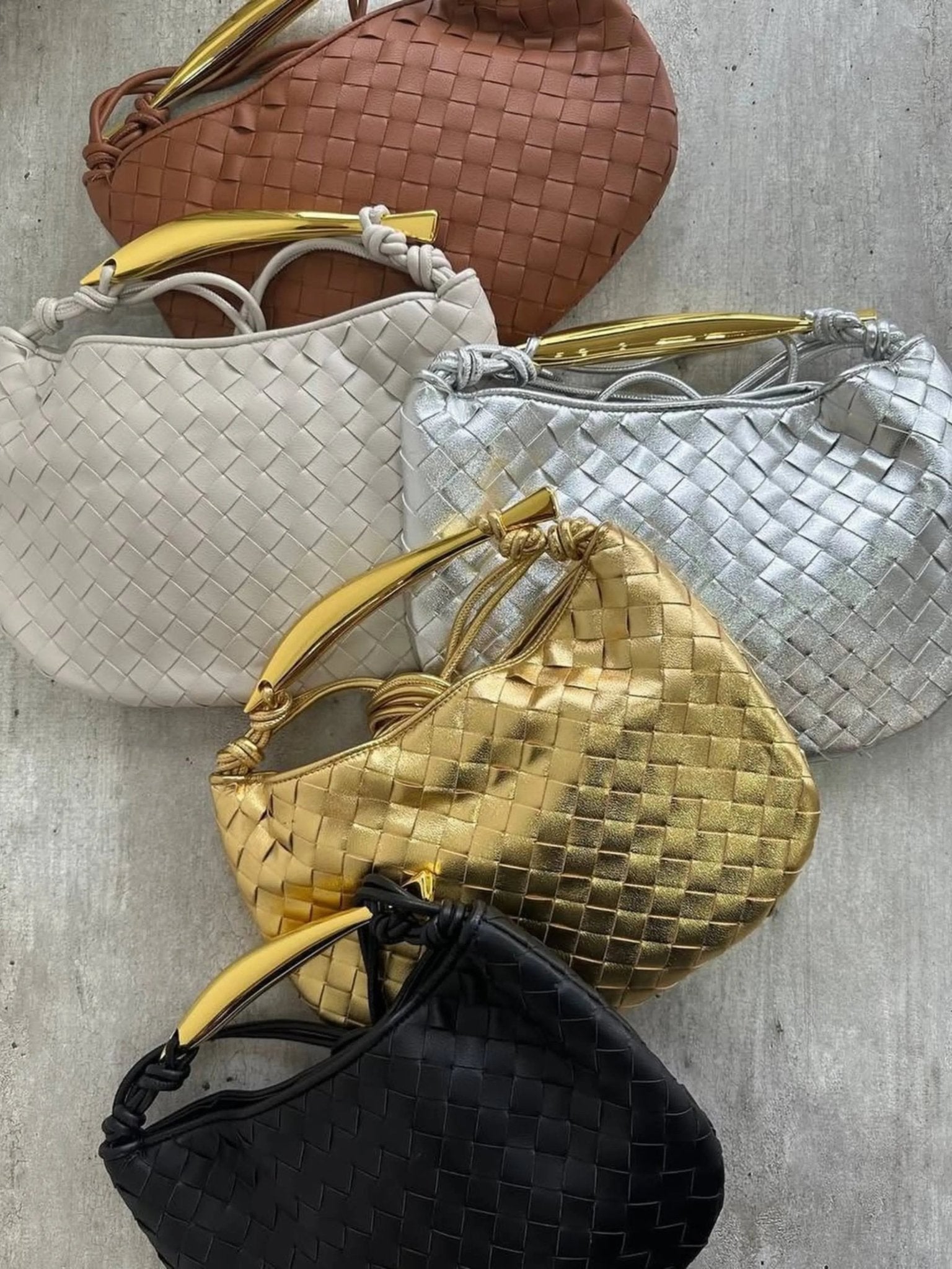 Rivora | Woven Handbag Sculptural Handle Designer-Inspired Bag