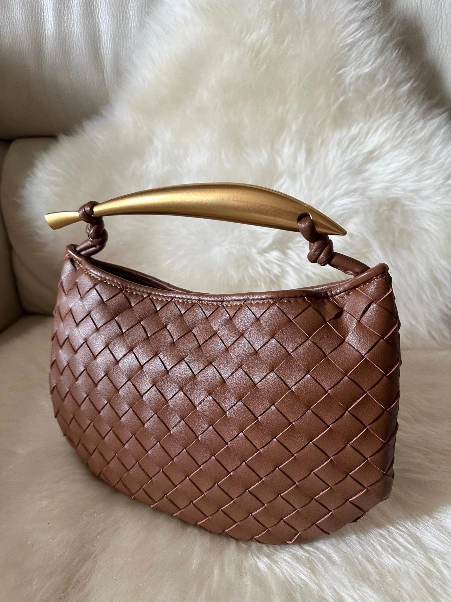 Rivora | Woven Handbag Sculptural Handle Designer-Inspired Bag