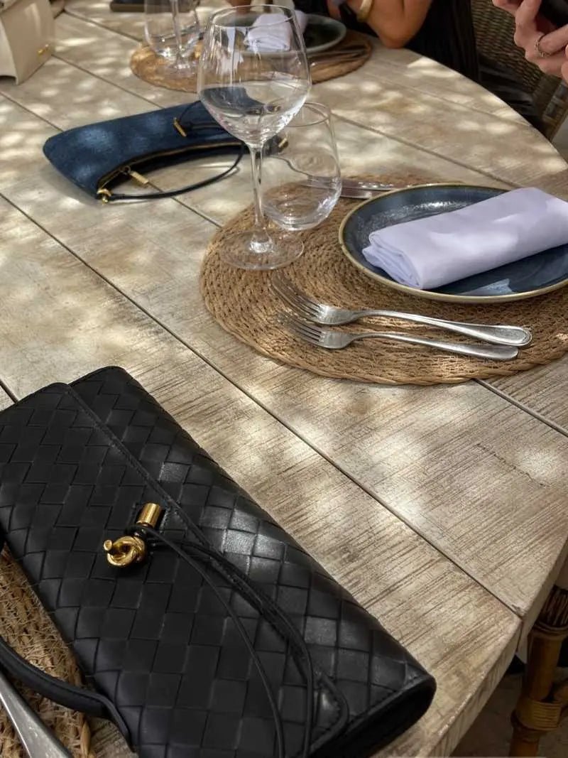 Rivora | Black Woven Shoulder Bag – Modern Luxury