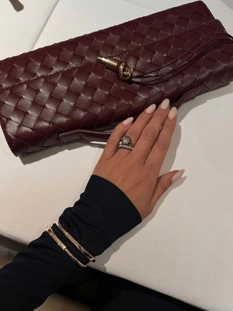 Rivora | Black Woven Shoulder Bag – Modern Luxury