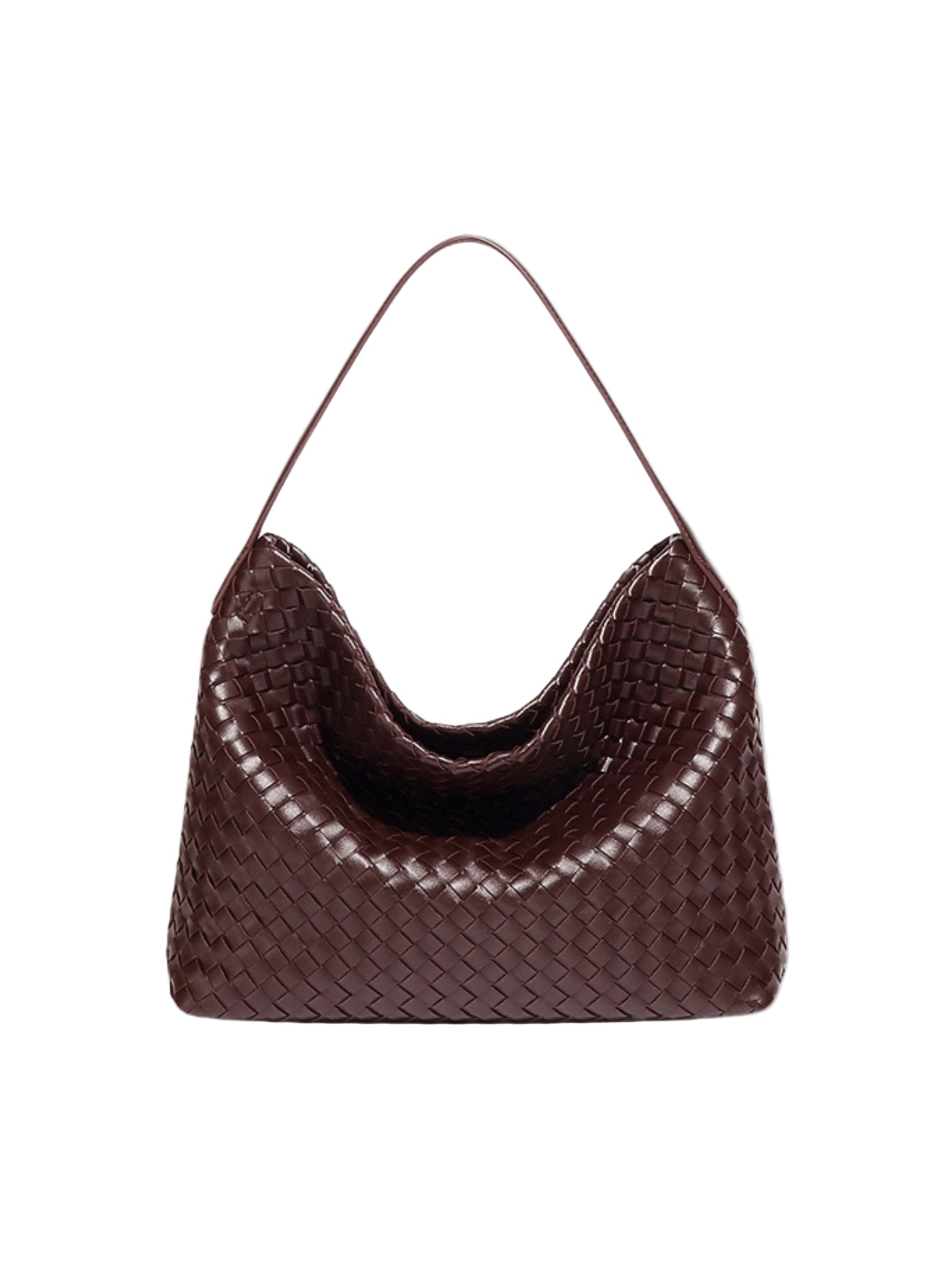 Rivora | Brown Woven Premium Vegan Leather Shoulder Bag Chic & Timeless