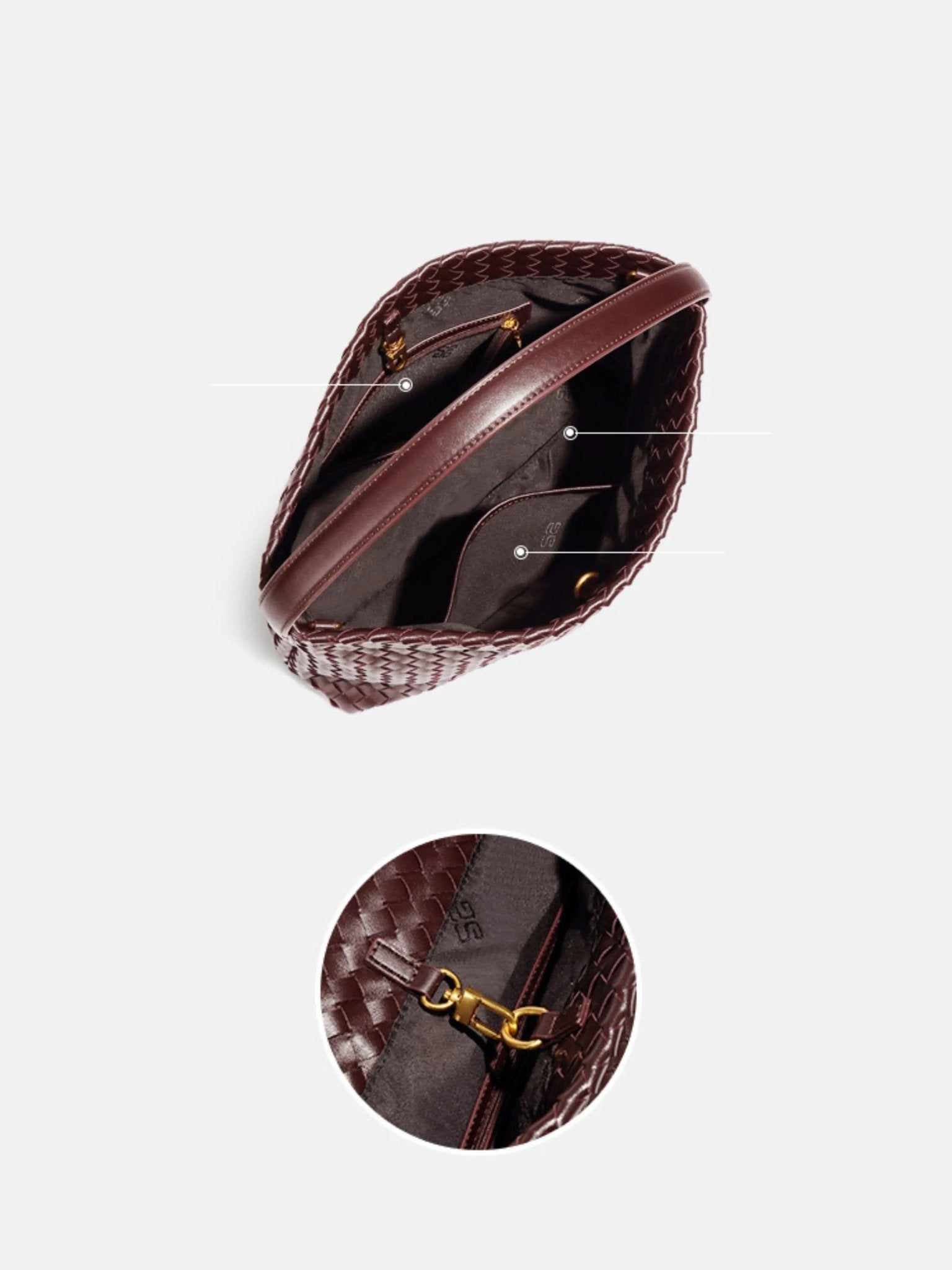 Rivora | Brown Woven Premium Vegan Leather Shoulder Bag Chic & Timeless