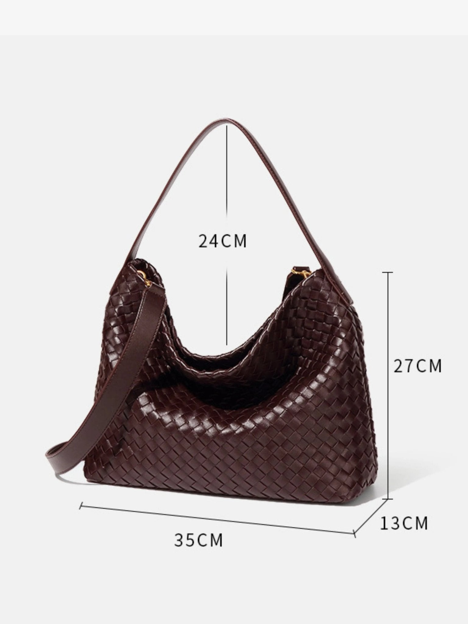 Rivora | Brown Woven Premium Vegan Leather Shoulder Bag Chic & Timeless