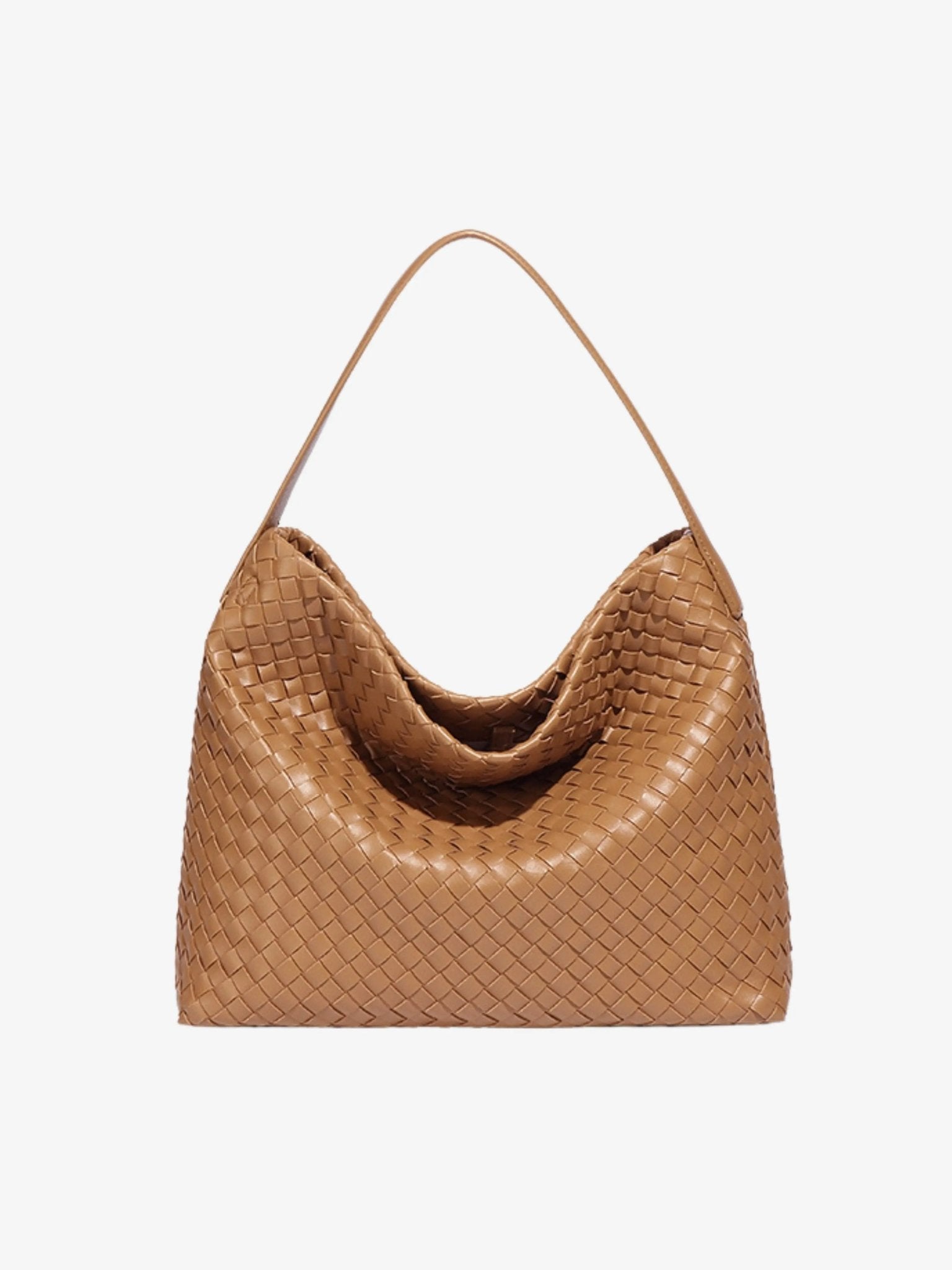Rivora | Brown Woven Premium Vegan Leather Shoulder Bag Chic & Timeless