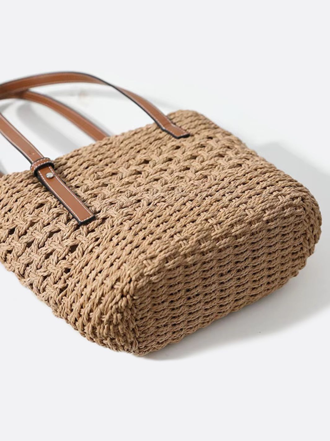 Rivora | Woven Rope Tote Open-Weave Straw Bag