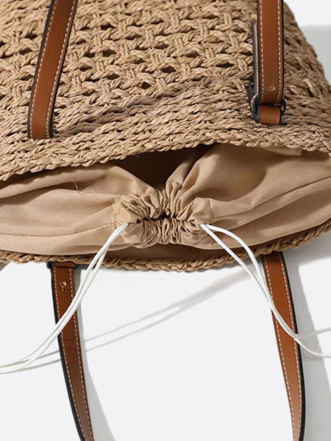 Rivora | Woven Rope Tote Open-Weave Straw Bag