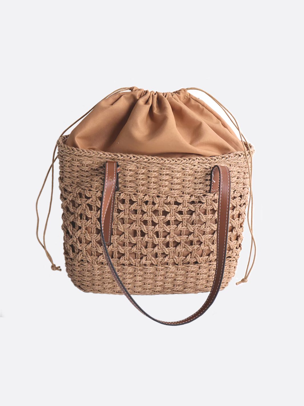 Rivora | Woven Rope Tote Open-Weave Straw Bag