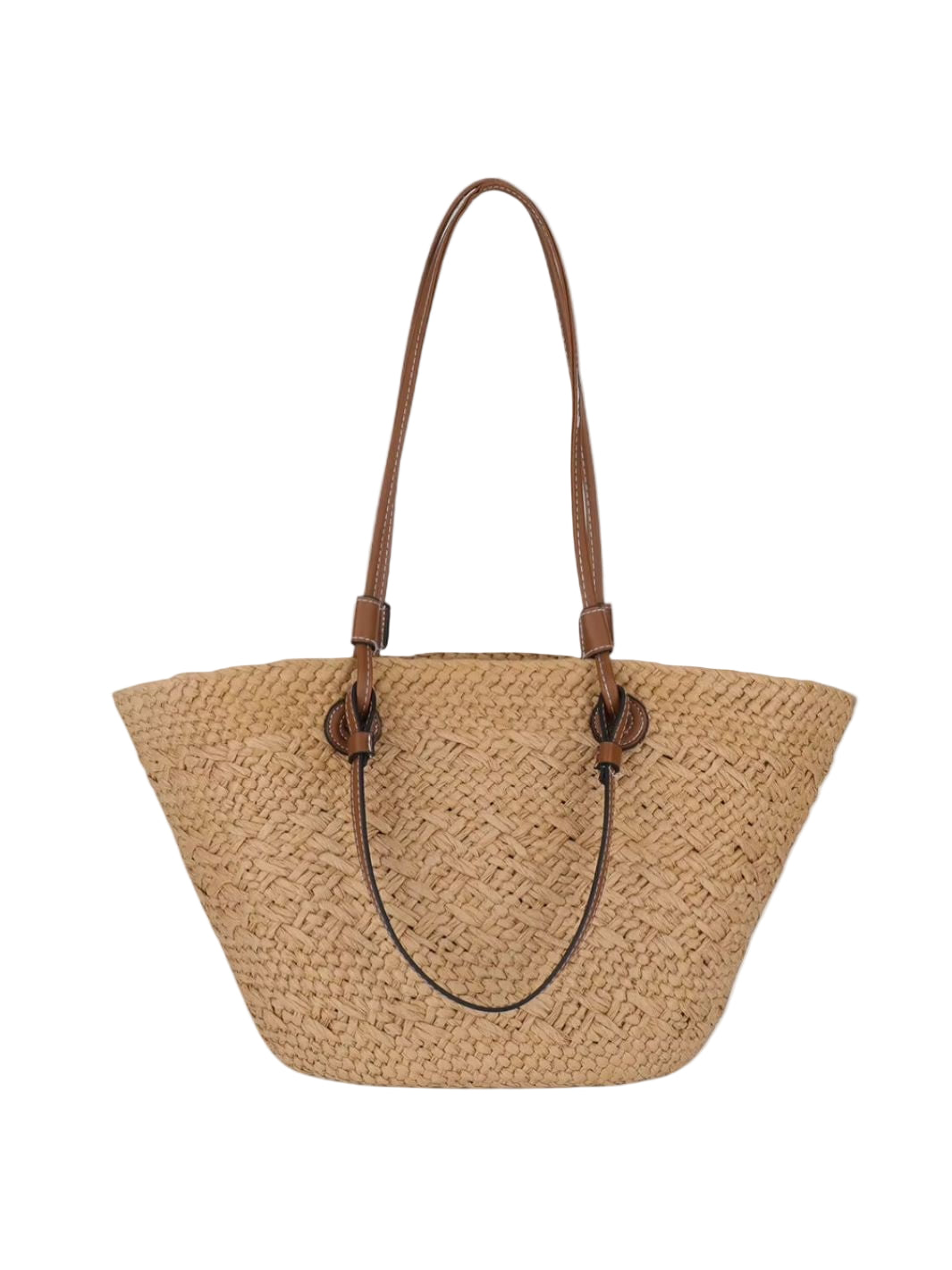 Rivora | Structured Woven Tote Bag with Faux Handles