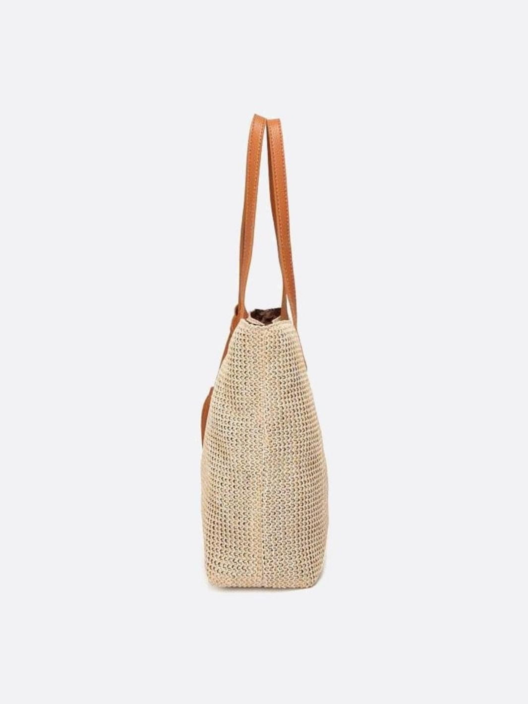 Rivora | Structured Straw Tote Woven Bag