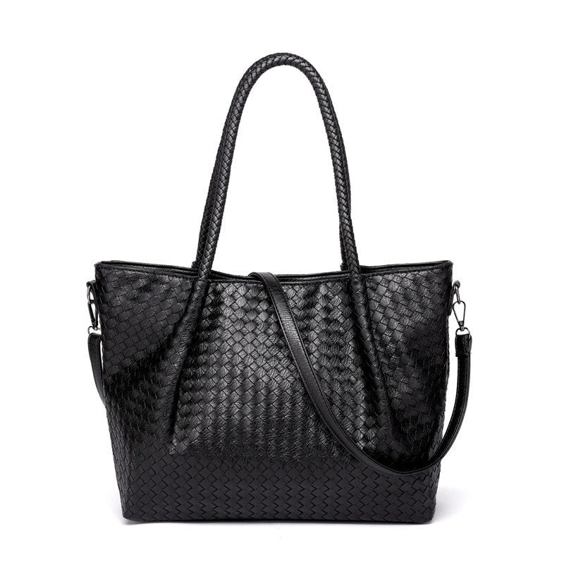 Rivora | Black Woven Tote Bag Chic & Spacious
