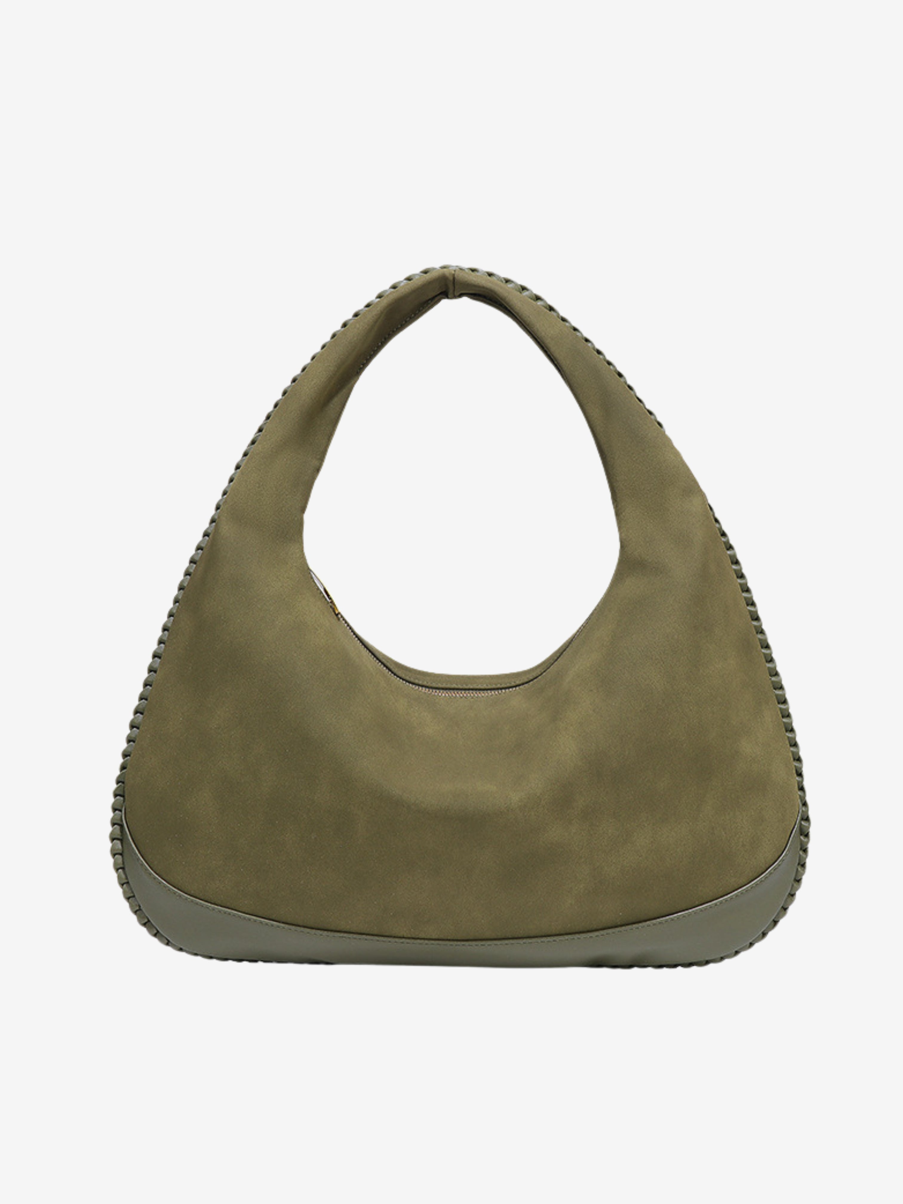 Rivora | Vegan Suede and Leather Crescent Hobo Bag Luxury Large Shoulder Bag for Women