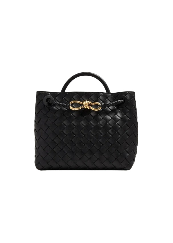 Rivora | Black Woven Mini Tote Bag – Effortless Elegance & Timeless Appeal
