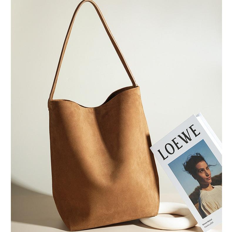 Rivora | Minimalist Vegan Suede Tote Bag Large Shoulder Bag