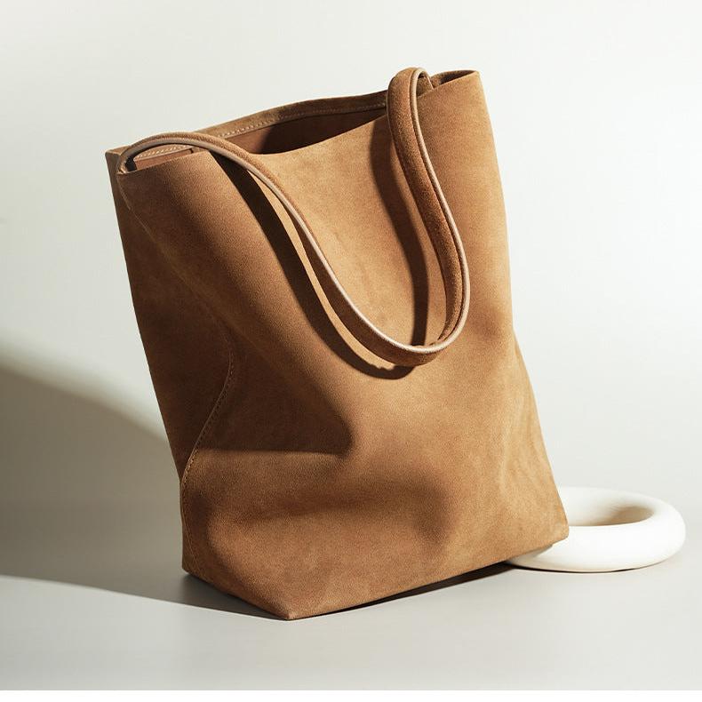 Rivora | Minimalist Vegan Suede Tote Bag Large Shoulder Bag
