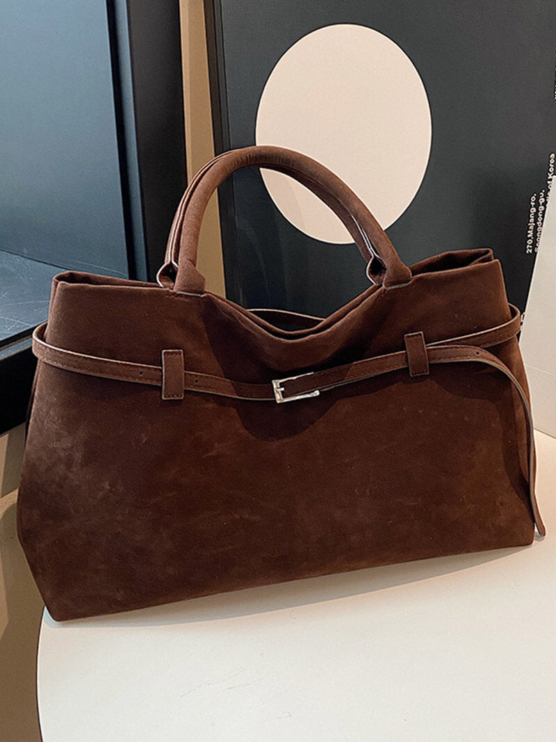 Rivora | Brown Faux Leather Handbag Chic & Sophisticated