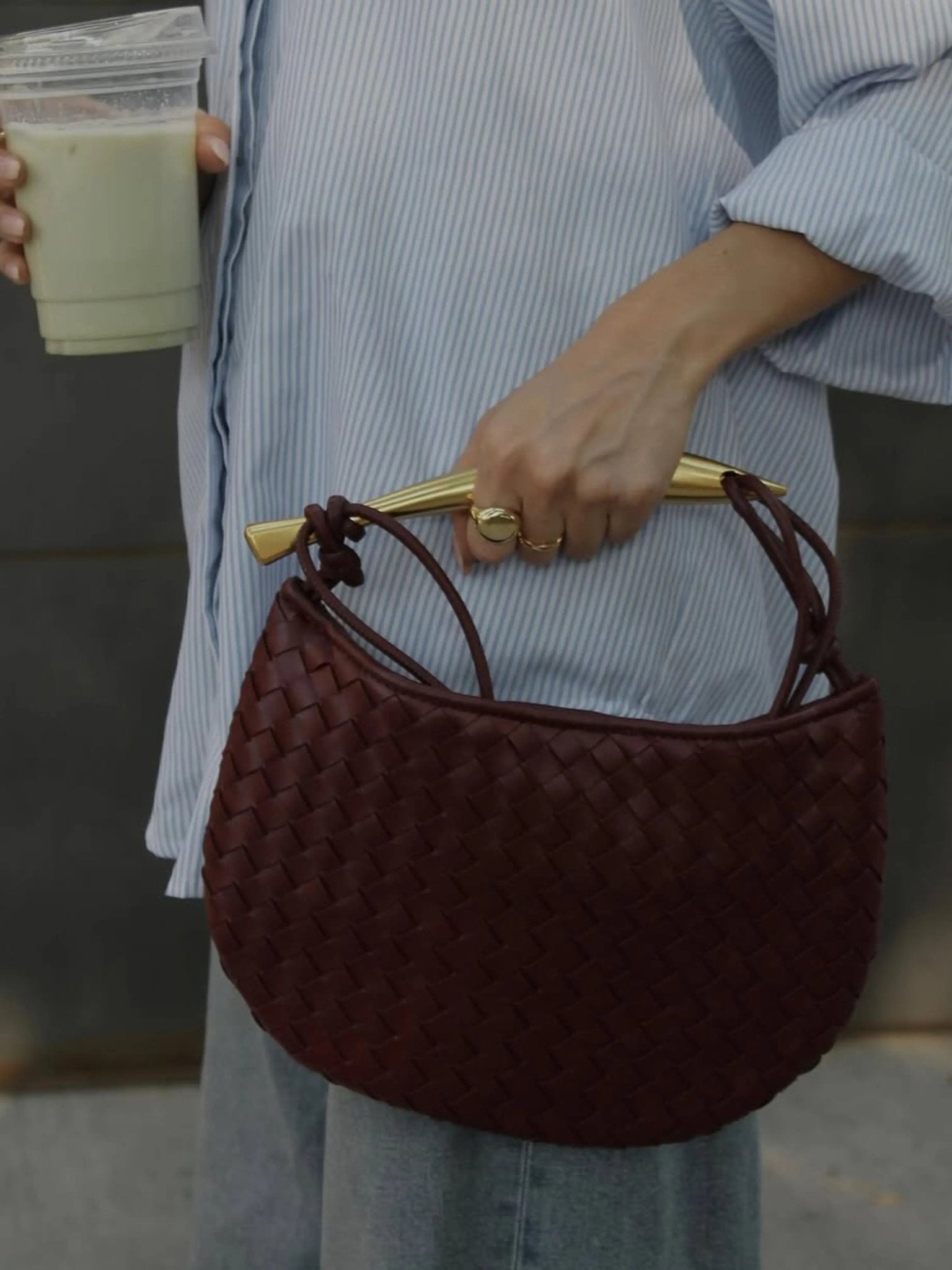 Rivora | Woven Handbag Sculptural Handle Designer-Inspired Bag
