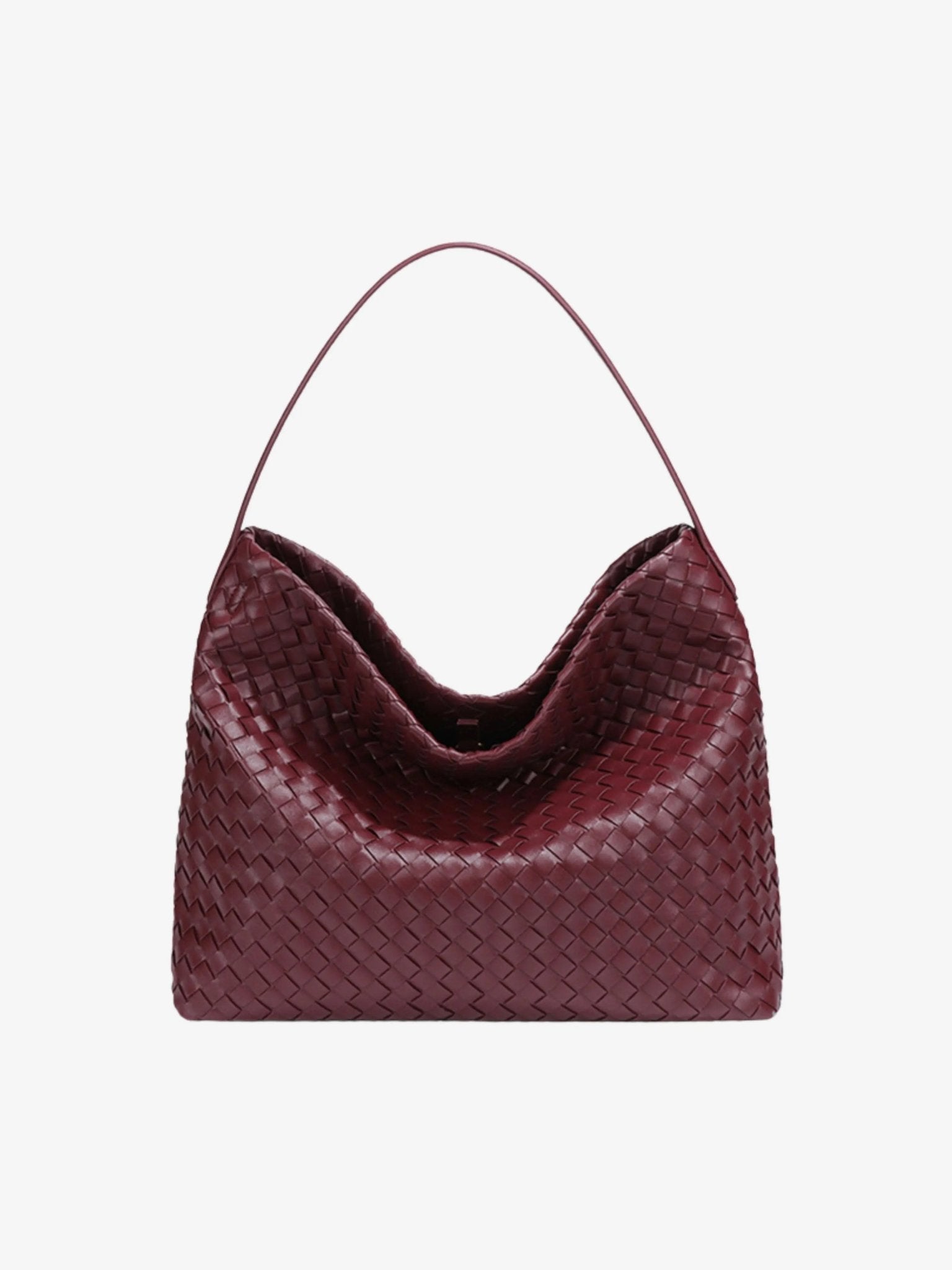 Rivora | Brown Woven  Premium Vegan Leather Shoulder Bag Chic & Timeless