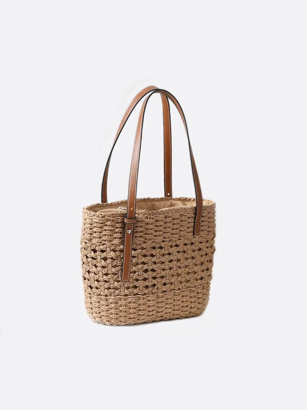 Rivora | Woven Rope Tote Open-Weave Straw Bag