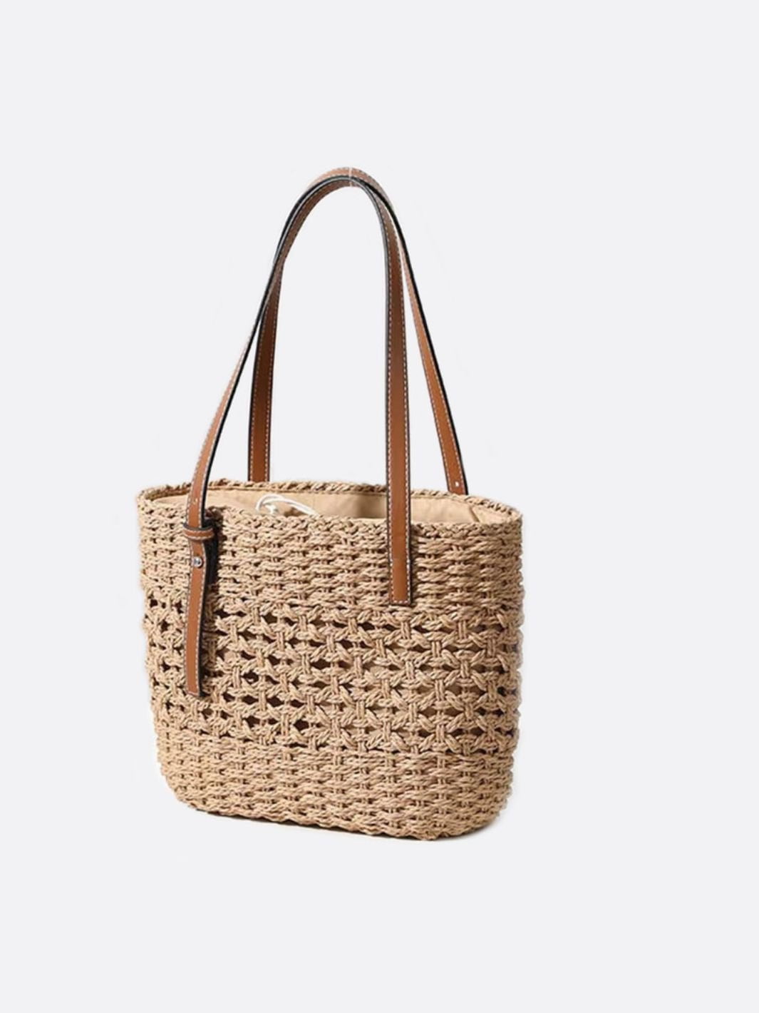 Rivora | Woven Rope Tote Open-Weave Straw Bag