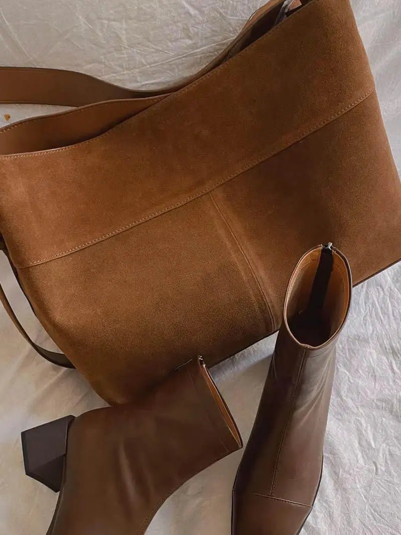 Rivora | Luxe Suede Shoulder Bag Effortless & Chic