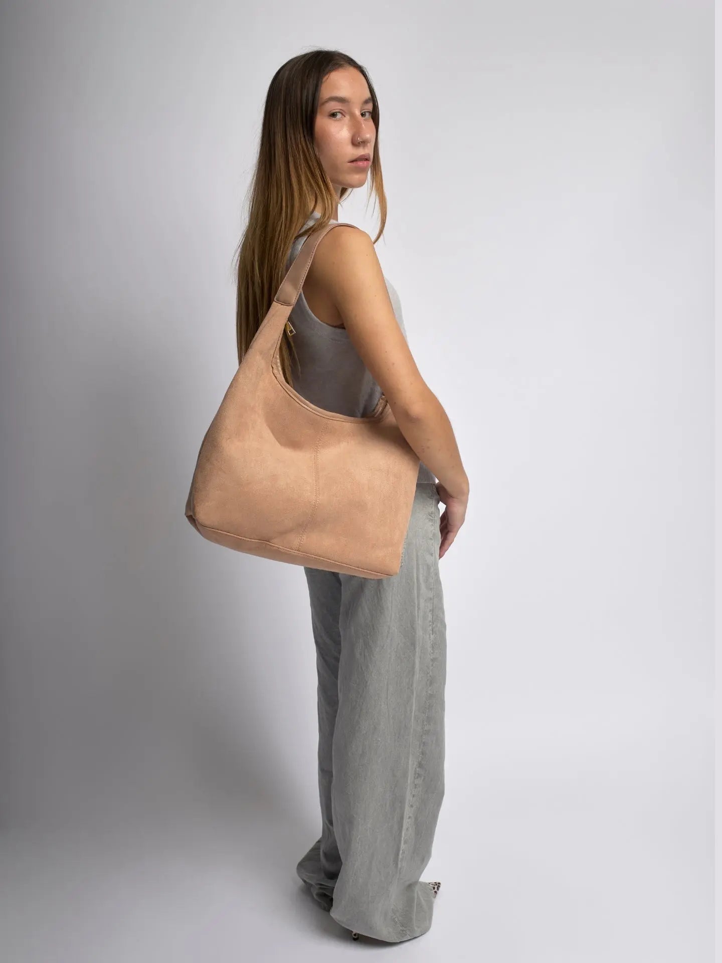 Rivora | Minimal Vegan Suede Hobo Bag Timeless & Chic