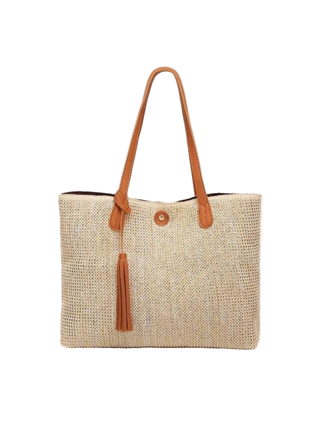 Rivora | Structured Straw Tote Woven Bag