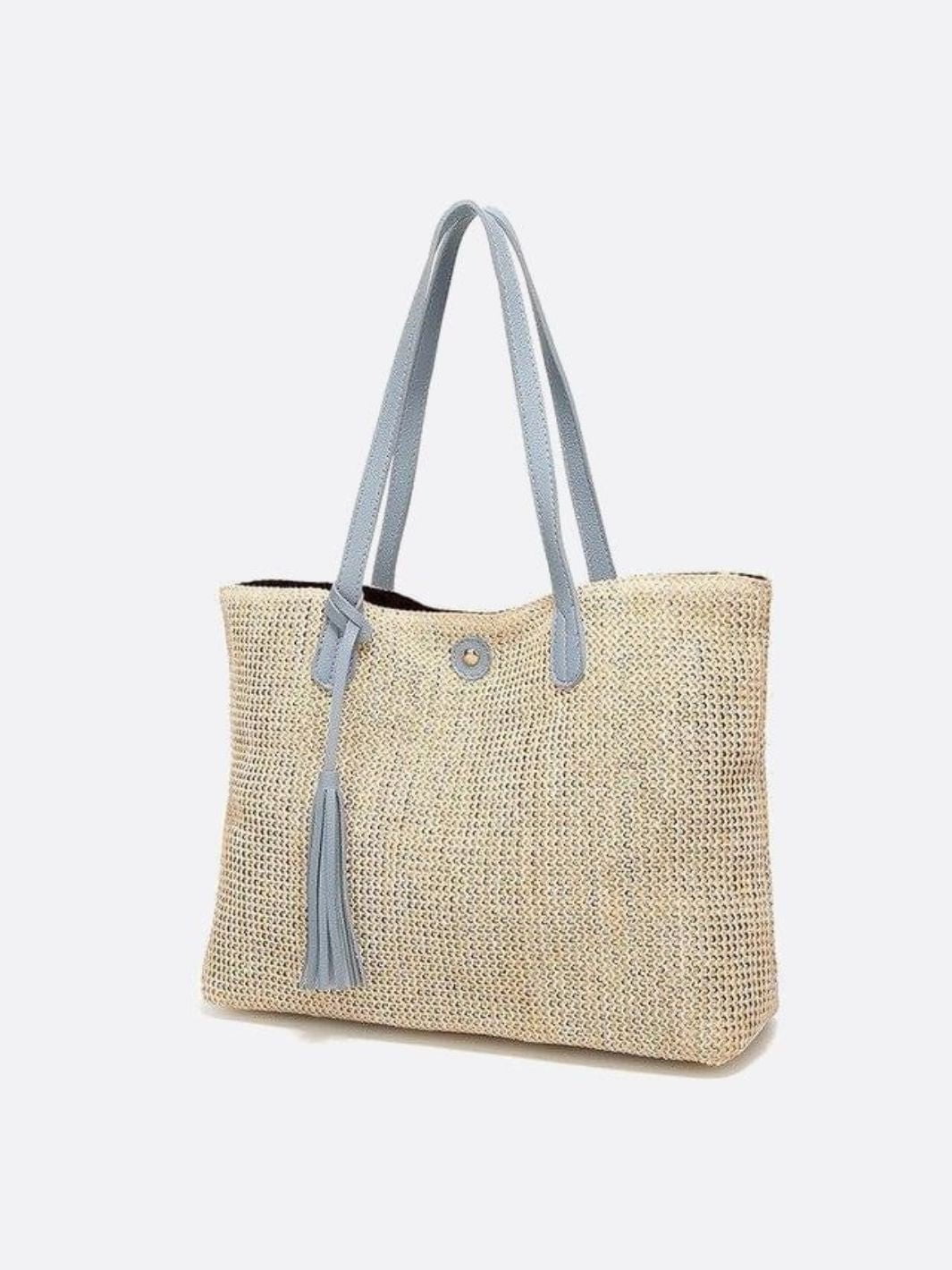 Rivora | Structured Straw Tote Woven Bag