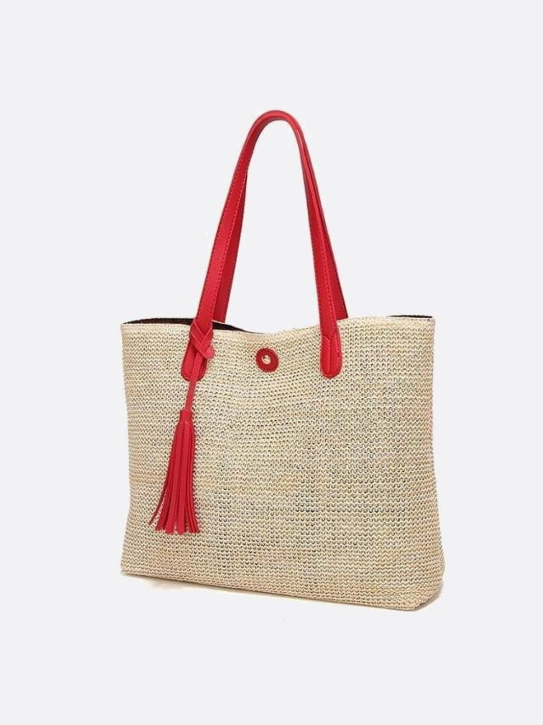 Rivora | Structured Straw Tote Woven Bag