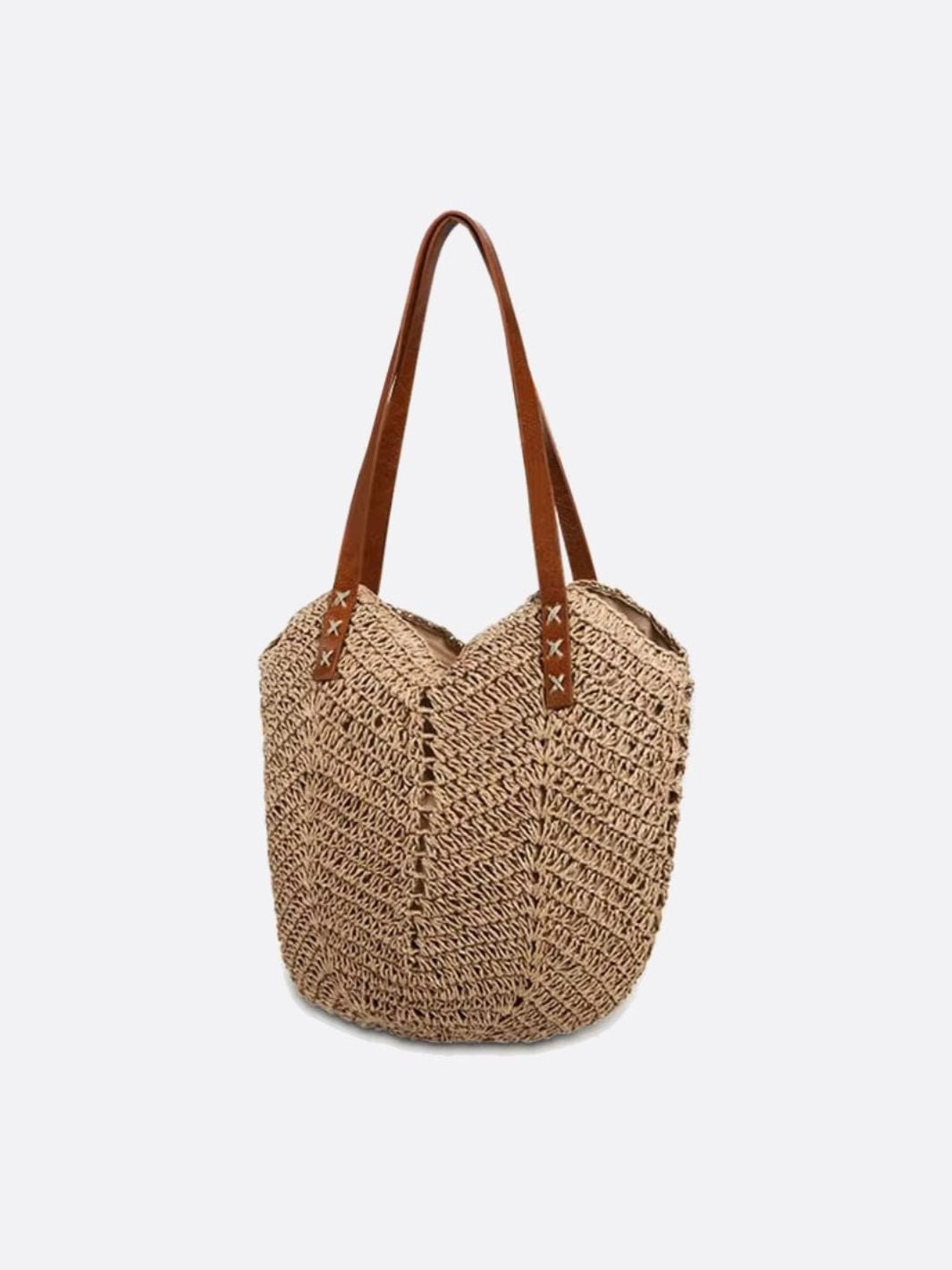 Rivora | Slouchy Straw Tote Oversized Soft Woven Shoulder Bag