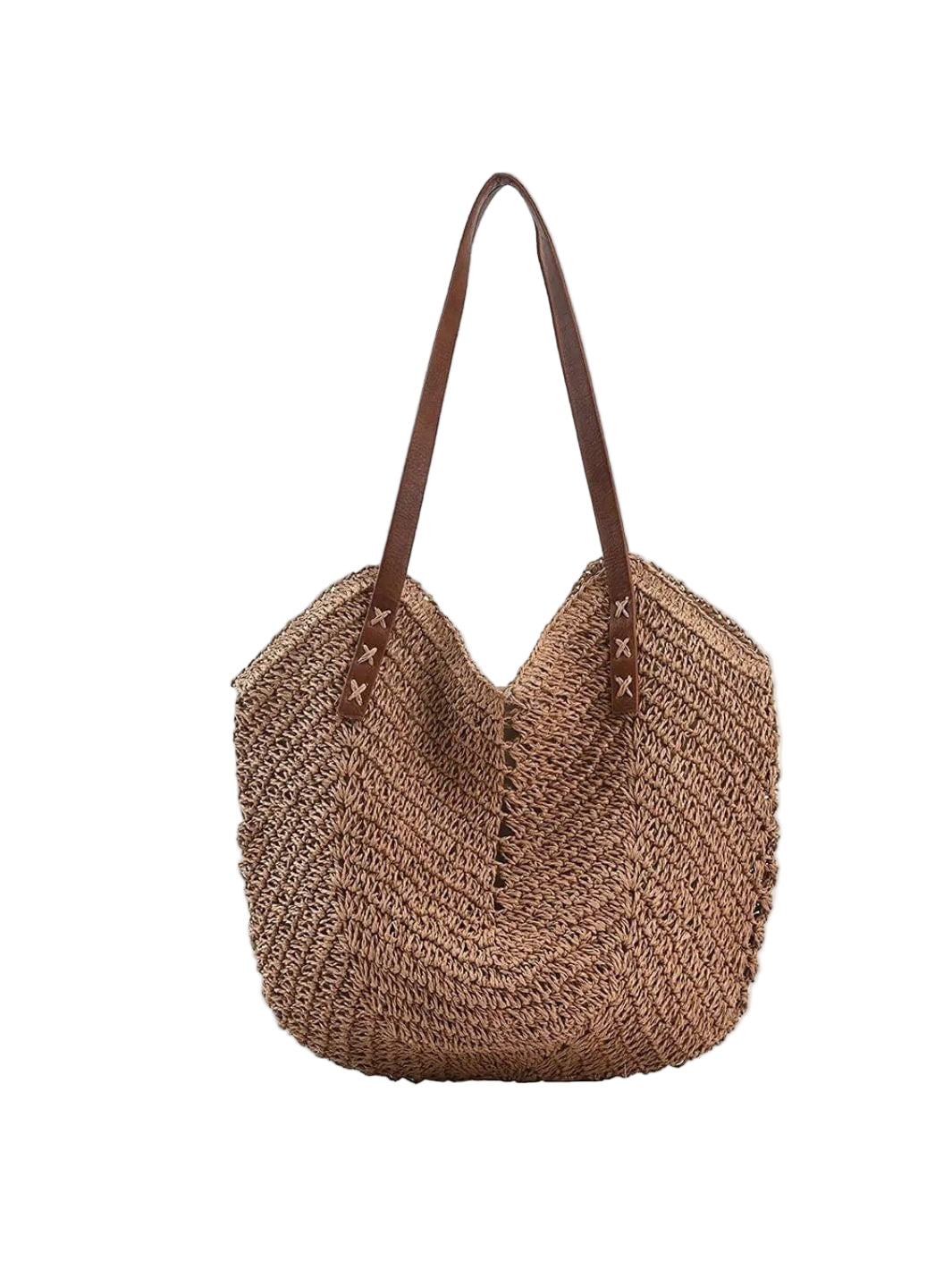 Rivora | Slouchy Straw Tote Oversized Soft Woven Shoulder Bag
