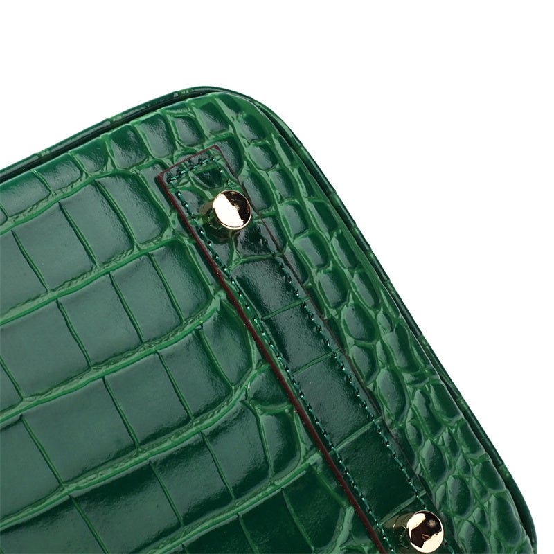 Rivora | Luxury Emerald Green Crocodile Embossed Tote Bag – Signature Handbag